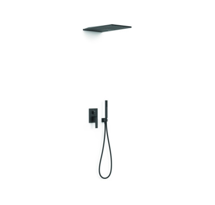 KIT DE GRIFO MONOMANDO EMPOTRADO DE 3 VÍAS RAPID-BOX PARA DUCHA TRES SLIM NEGRO MATE 20237301NM