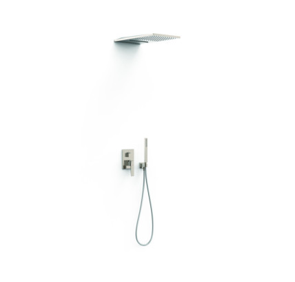 KIT DE GRIFO MONOMANDO EMPOTRADO DE 3 VÍAS RAPID-BOX PARA DUCHA TRES SLIM ACERO 20237301AC