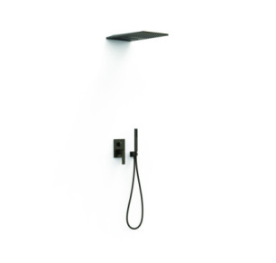 KIT DE GRIFO MONOMANDO EMPOTRADO DE 3 VÍAS RAPID-BOX PARA DUCHA TRES SLIM NEGRO BRONCE 20237301KMB