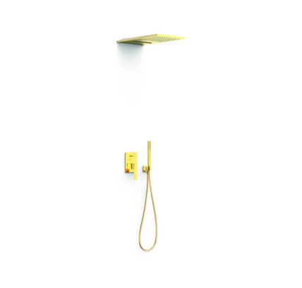 KIT DE GRIFO MONOMANDO EMPOTRADO DE 3 VÍAS RAPID-BOX PARA DUCHA TRES SLIM ORO 24K 20237301OR