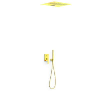KIT DE GRIFO MONOMANDO EMPOTRADO DE 3 VÍAS RAPID-BOX PARA DUCHA TRES SLIM ORO 24K 20237302OR