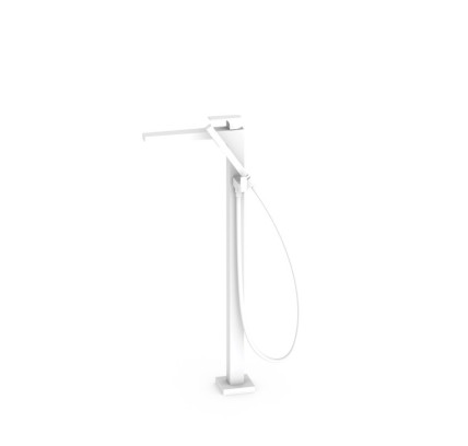 GRIFO MONOMANDO A SUELO PARA BAÑERA Y DUCHA TRES SLIM BLANCO MATE 20247001BM