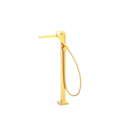 GRIFO MONOMANDO A SUELO PARA BAÑERA Y DUCHA TRES SLIM ORO 24K 20247001OR
