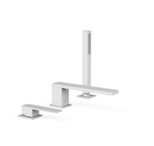 GRIFO MONOMANDO PARA BORDE DE BAÑERA TRES SLIM BLANCO MATE 20216103BM