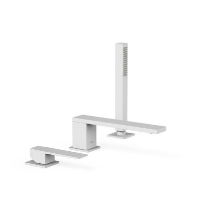 GRIFO MONOMANDO PARA BORDE DE BAÑERA TRES SLIM BLANCO MATE 20216103BM