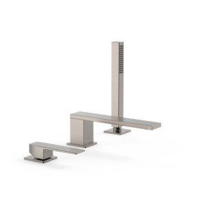 GRIFO MONOMANDO PARA BORDE DE BAÑERA TRES SLIM ACERO 20216103AC