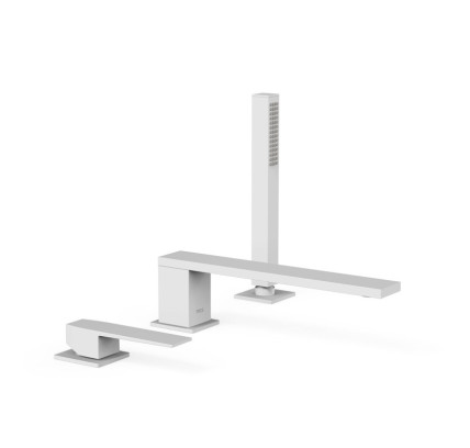 GRIFO MONOMANDO PARA BORDE DE BAÑERA TRES SLIM BLANCO MATE 20216101BM