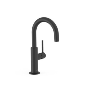 GRIFO MONOMANDO CON MANETA LATERAL PARA LAVABO TRES STUDY NEGRO MATE 26290403NM