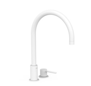 GRIFO MONOMANDO DE REPISA PARA LAVABO TRES STUDY BLANCO MATE 26110501BM