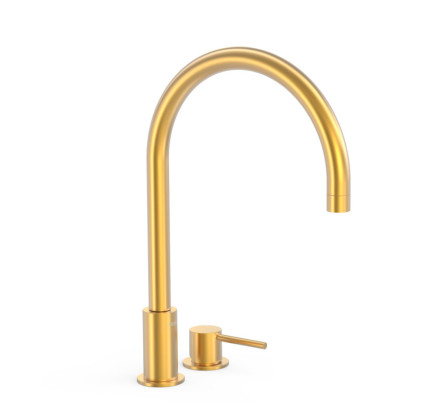 GRIFO MONOMANDO DE REPISA PARA LAVABO TRES STUDY ORO MATE 24K 26110501OM