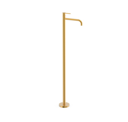 GRIFO MONOMANDO CON TOMA A SUELO PARA LAVABO TRES STUDY ORO MATE 24K 26285305OM