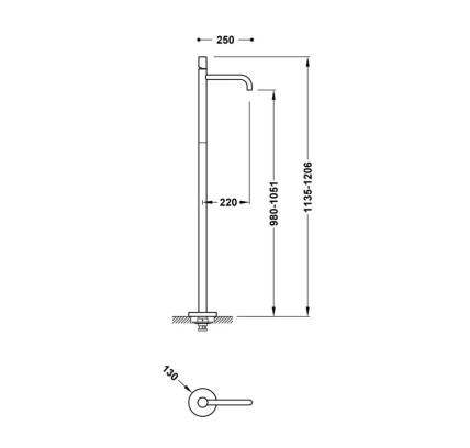 GRIFO MONOMANDO CON TOMA A SUELO PARA LAVABO TRES STUDY CAVA DORADO 26285306CA