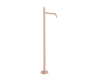 GRIFO MONOMANDO CON TOMA A SUELO PARA LAVABO TRES STUDY ORO ROSA MATE 24K 26285306OPM
