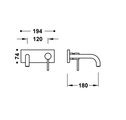 PIEZA VISTA PARCUERPO EMPOTRADO DE LAVABO TRES STUDY NEGRO BRONCE 26230031KMB