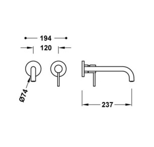 PIEZA VISTA PARCUERPO EMPOTRADO DE LAVABO TRES STUDY NEGRO MATE 26230022NM