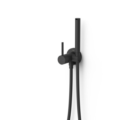 GRIFO MONOMANDO EMPOTRADO CON DUCHA PARA INODORO TRES STUDY NEGRO MATE 134122NM