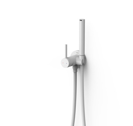 GRIFO MONOMANDO EMPOTRADO CON DUCHA PARA INODORO TRES STUDY BLANCO MATE 134122BM