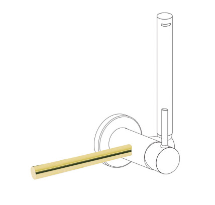 ACCESORIO PORTA TOALLAS PARA GRIFO CON DUCHA PARA INODORO TRES STUDY ORO 24K 03412401OR