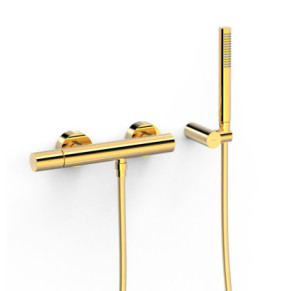 GRIFO MONOMANDO MURAL PARA DUCHA TRES STUDY ORO 24K 26116701OR