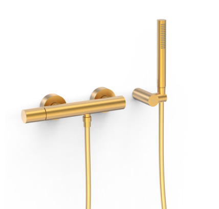 GRIFO MONOMANDO MURAL PARA DUCHA TRES STUDY ORO MATE 24K 26116701OM