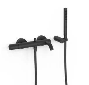 GRIFO MONOMANDO MURAL PARA BAÑERA Y DUCHA TRES STUDY NEGRO MATE 26117001NM