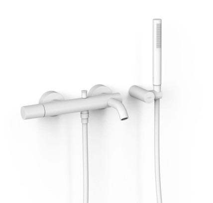 GRIFO MONOMANDO MURAL PARA BAÑERA Y DUCHA TRES STUDY BLANCO MATE 26117001BM