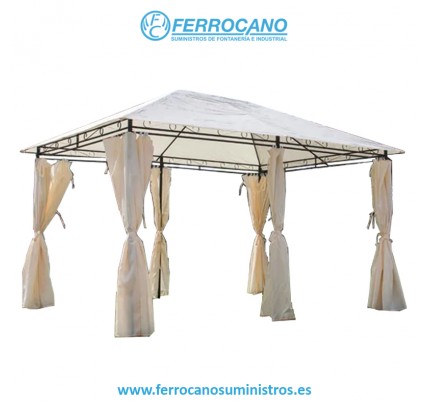CENADOR NATUUR METAL 3X4 METROS BEIGE CON CORTINAS