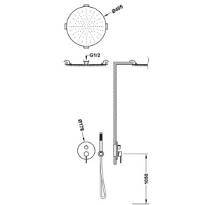 KIT DE GRIFO MONOMANDO EMPOTRADO DE 2 VÍAS RAPID-BOX PARA DUCHA TRES STUDY BLANCO MATE 26238005BM