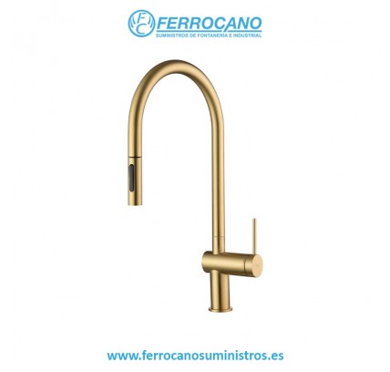 MONOMANDO FREGADERO IMEX BERNA ORO CEPILLADO GCE026/OC