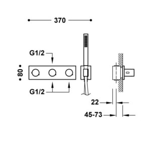 GRIFO TERMOSTÁTICO EMPOTRADO DE 3 VÍAS B-SYSTEM TRES B-SYSTEM ORO 24K 30735301OR