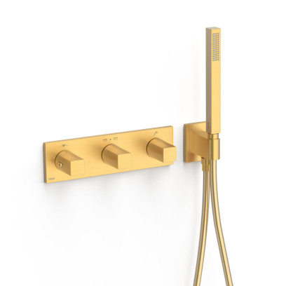GRIFO TERMOSTÁTICO EMPOTRADO DE 3 VÍAS B-SYSTEM TRES B-SYSTEM ORO MATE 24K 30725301OM