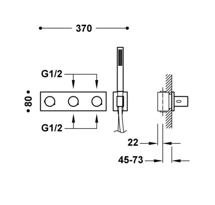GRIFO TERMOSTÁTICO EMPOTRADO DE 4 VÍAS B-SYSTEM TRES B-SYSTEM CAVA DORADO 30735401CA
