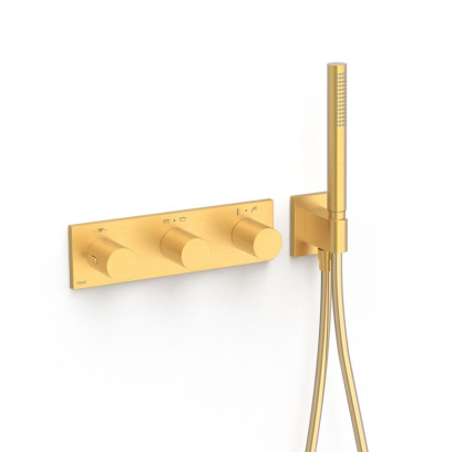 GRIFO TERMOSTÁTICO EMPOTRADO DE 4 VÍAS B-SYSTEM TRES B-SYSTEM ORO MATE 24K 30735401OM