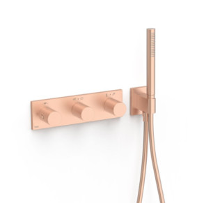 GRIFO TERMOSTÁTICO EMPOTRADO DE 4 VÍAS B-SYSTEM TRES B-SYSTEM ORO ROSA MATE 24K 30735401OPM