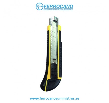 CUTTER PROFESIONAL NIVEL BIMATERIAL 3 CUCHILLAS 18MM