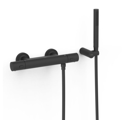 GRIFO TERMOSTÁTICO MURAL OVER-WALL PARA DUCHA TRES OVER-WALL NEGRO MATE 19016429NM