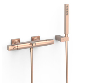 GRIFO TERMOSTÁTICO MURAL OVER-WALL PARA BAÑERA Y DUCHA TRES OVER-WALL ORO ROSA MATE 24K 19017459OPM