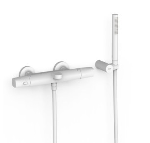 GRIFO TERMOSTÁTICO MURAL OVER-WALL PARA BAÑERA Y DUCHA TRES OVER-WALL BLANCO MATE 19017449BM