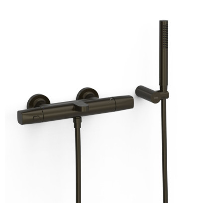 GRIFO TERMOSTÁTICO MURAL OVER-WALL PARA BAÑERA Y DUCHA TRES OVER-WALL NEGRO BRONCE 19017449KMB