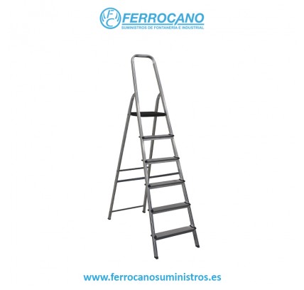 ESCALERA ALUMINIO DOMESTICA 6 PELDAÑOS