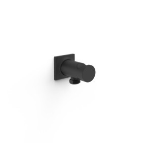 SOPORTE FIJO CON TOMA DE AGUA PARA DUCHA DE MANO Y FLEXO TRES COMPLEMENTOS DE DUCHA NEGRO MATE 22118201NM