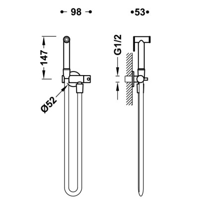 GRIFO MONOMANDO EMPOTRADO CON DUCHA PARA INODORO TRES GRIFOS PARA WC ACERO 24112350AC