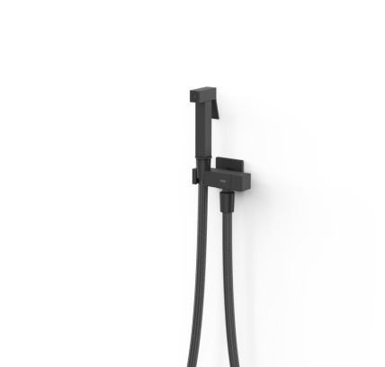 GRIFO MONOMANDO EMPOTRADO CON DUCHA PARA INODORO TRES GRIFOS PARA WC NEGRO MATE 24112351NM