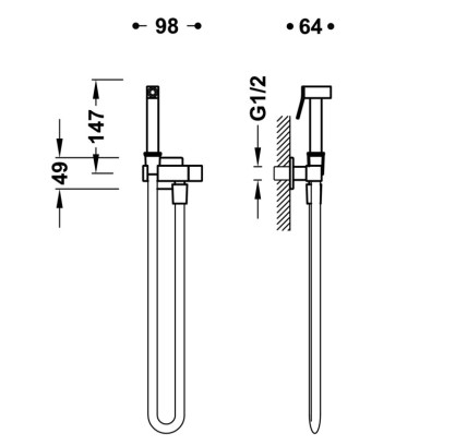 GRIFO MONOMANDO EMPOTRADO CON DUCHA PARA INODORO TRES GRIFOS PARA WC ORO 24K 24112351OR