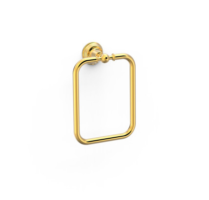 TOALLERO DE ANILLA CUADRADA TRES ACCESORIOS DE BAÑO ORO 24K 02463609OR