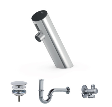 KIT DE GRIFO ELECTRÓNICO DE 1 AGUA PARA LAVABO TRES TECNOLOGÍA ELECTRÓNICA CROMO 39210391