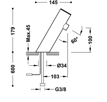KIT DE GRIFO ELECTRÓNICO CON SISTEMA PREMEZCLADOR PARA LAVABO TRES TECNOLOGÍA ELECTRÓNICA CROMO 39210390