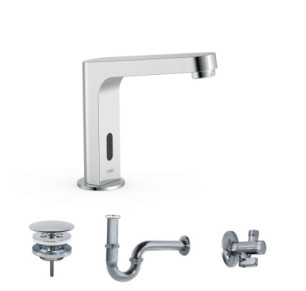 KIT DE GRIFO ELECTRÓNICO DE 1 AGUA PARA LAVABO TRES TECNOLOGÍA ELECTRÓNICA CROMO 39210397