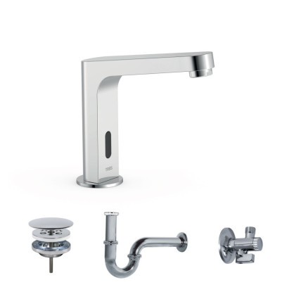 KIT DE GRIFO ELECTRÓNICO DE 1 AGUA PARA LAVABO TRES TECNOLOGÍA ELECTRÓNICA CROMO 39210397