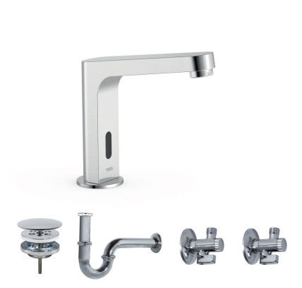 KIT DE GRIFO ELECTRÓNICO CON SISTEMA PREMEZCLADOR PARA LAVABO TRES TECNOLOGÍA ELECTRÓNICA CROMO 39210399